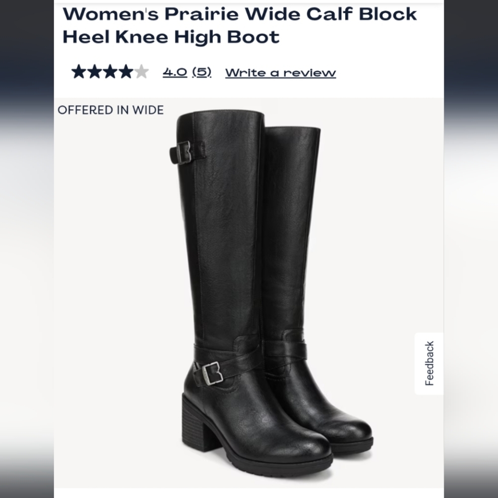 Dr Scholl's Black Knee High Riding Boots Size 7 Wide Calf